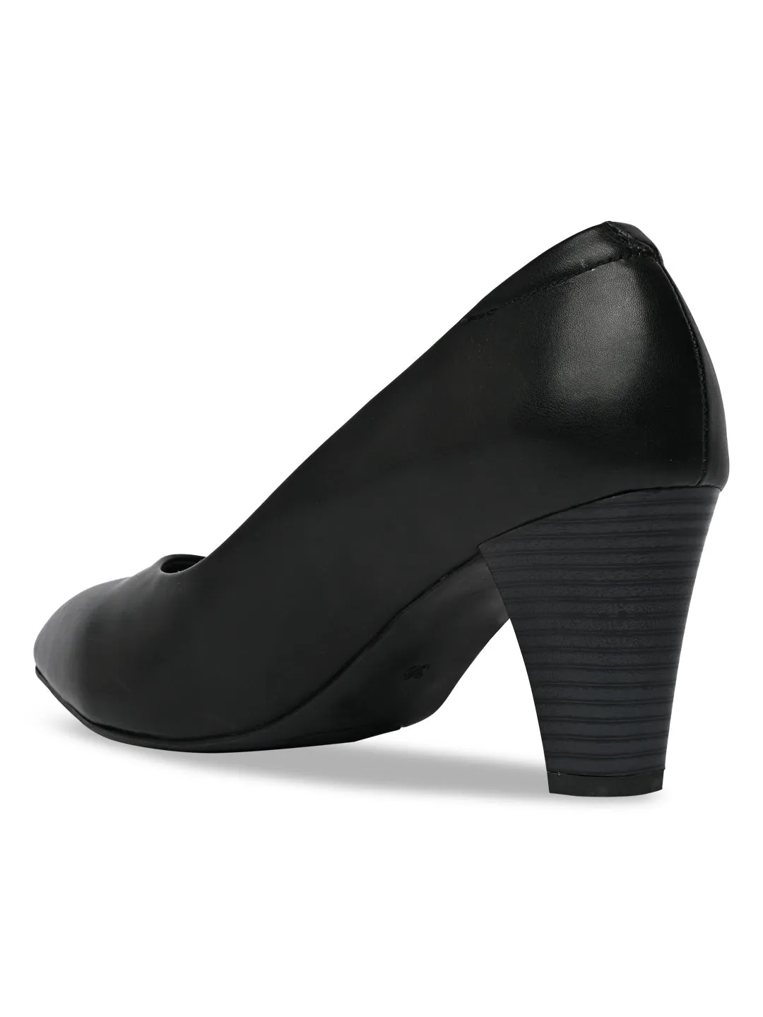 Rocia By Regal Black Women Stacking Heel Pumps