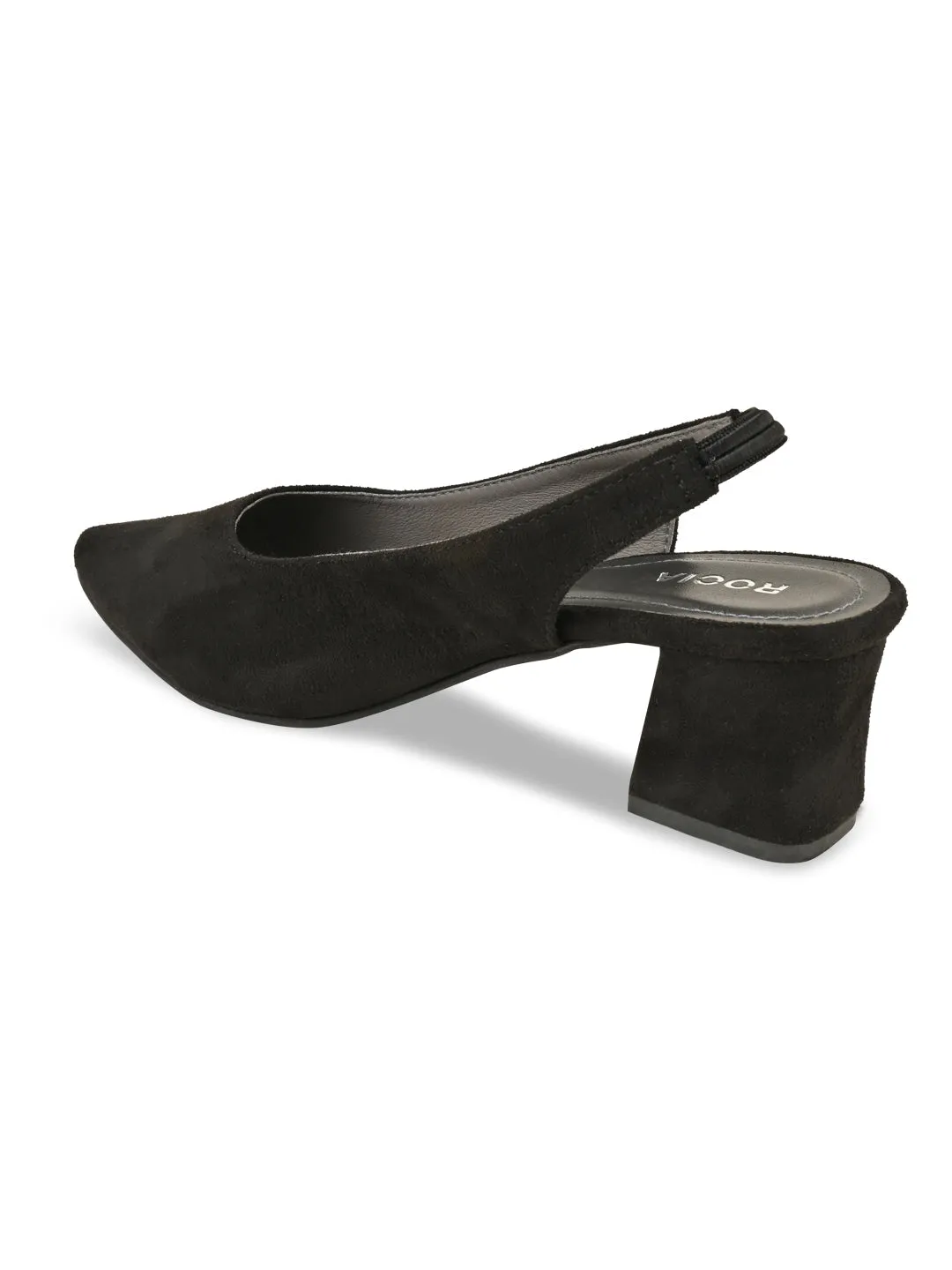 Rocia By Regal Black Women Suede Sling Backs