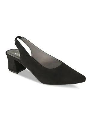 Rocia By Regal Black Women Suede Sling Backs