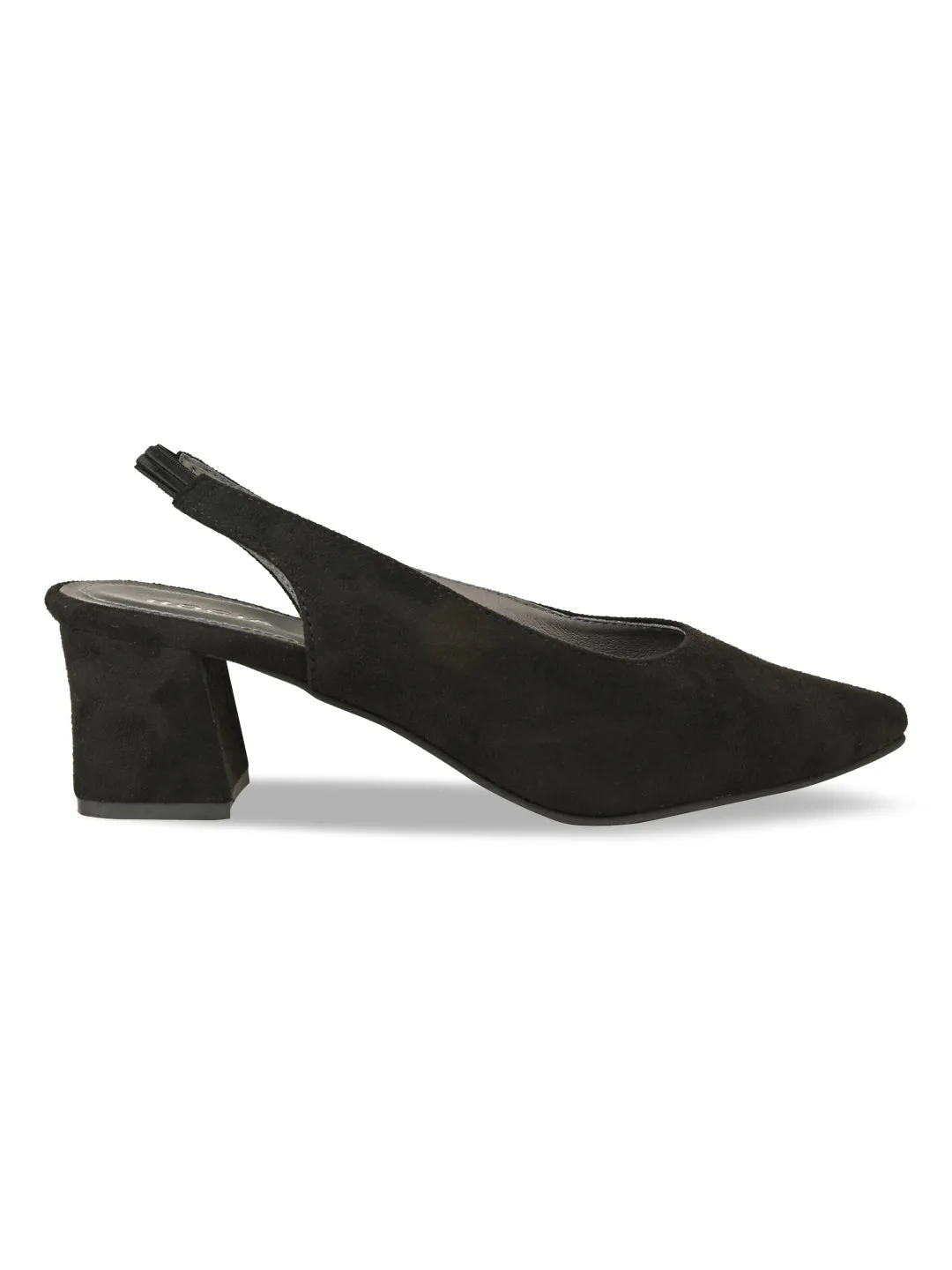 Rocia By Regal Black Women Suede Sling Backs