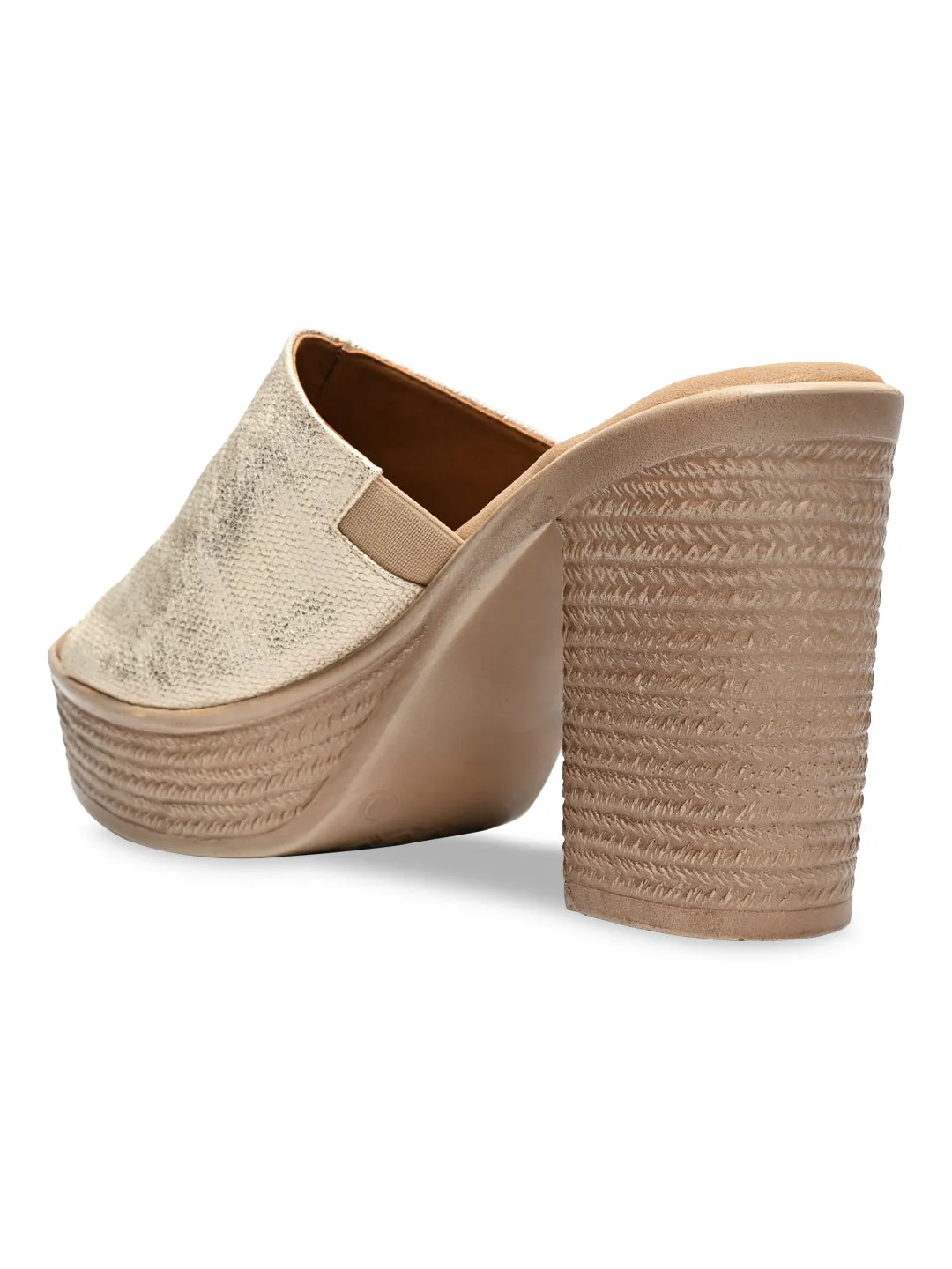 Rocia By Regal Gold Women High Block Heels