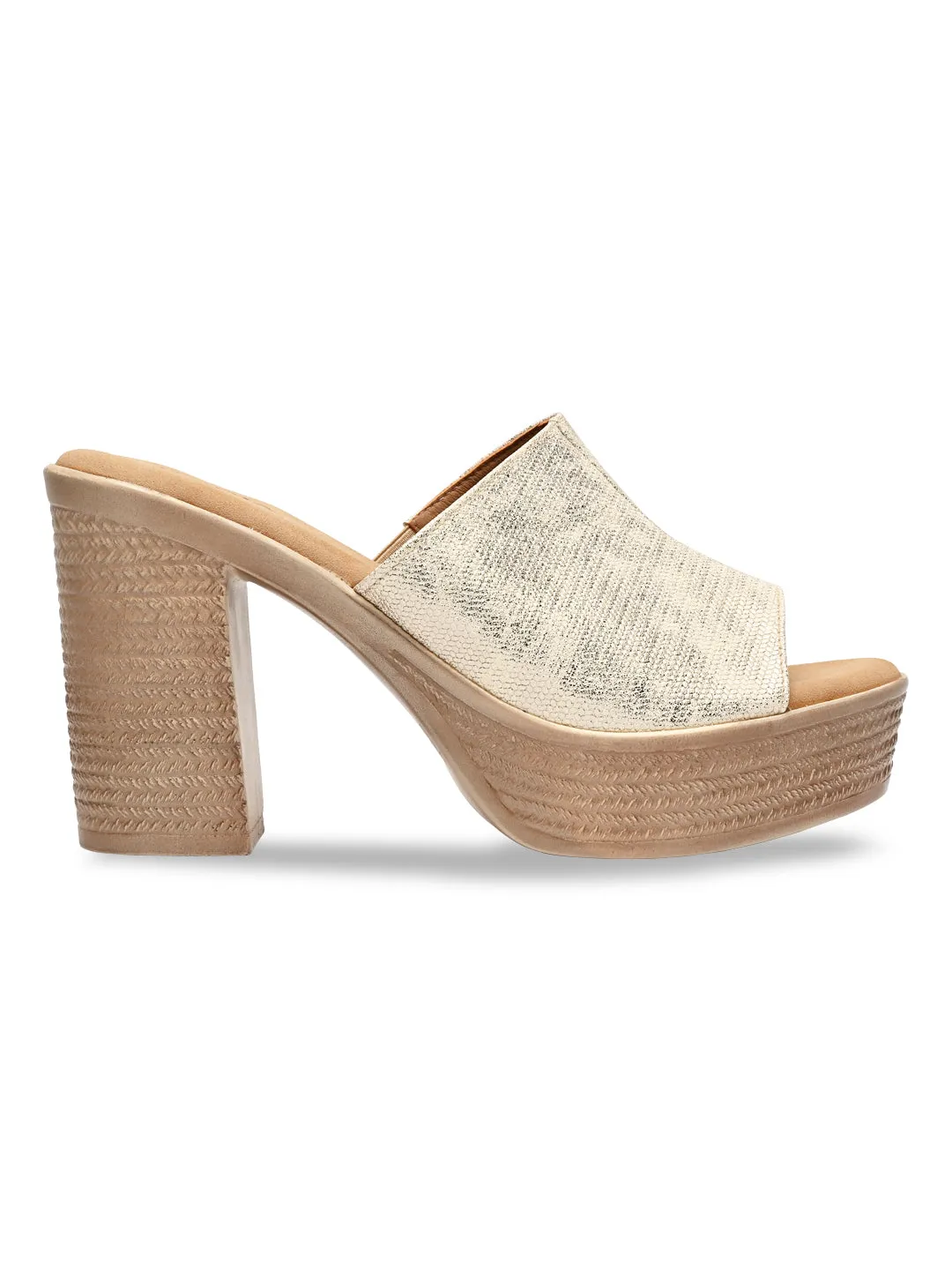 Rocia By Regal Gold Women High Block Heels