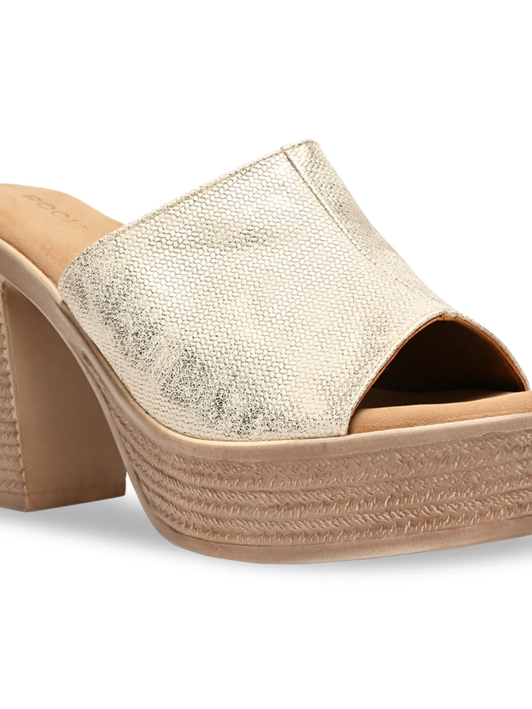 Rocia By Regal Gold Women High Block Heels