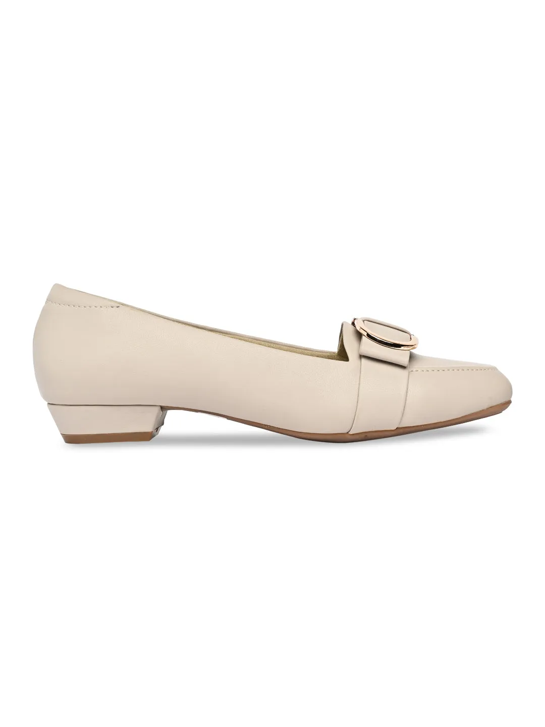 Rocia By Regal Grey Women Square Toe Buckled Work Wear Pumps