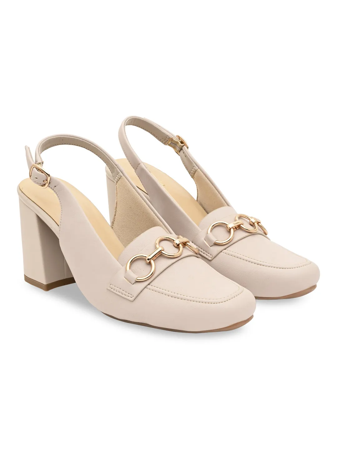 Rocia By Regal Ivory Women Sling Back Pumps