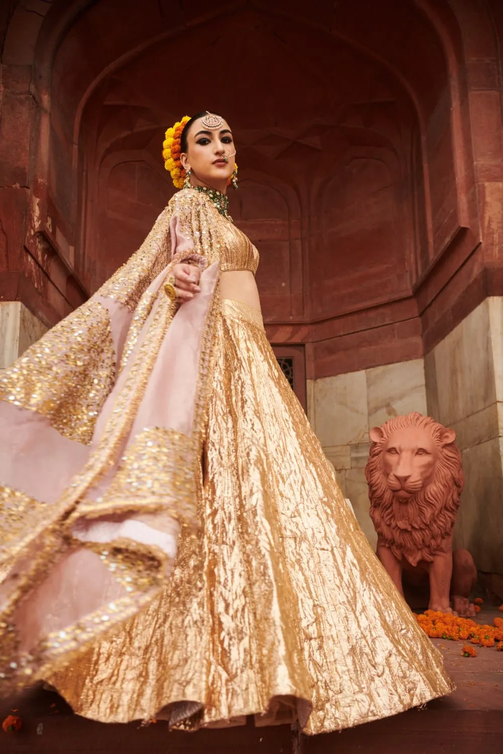 Rose Gold Lampi Gota Lehenga Set