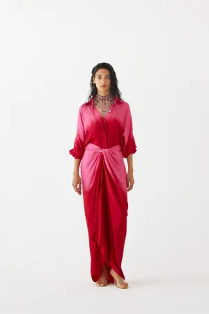RUBY SHIRT DRAPED DRESS