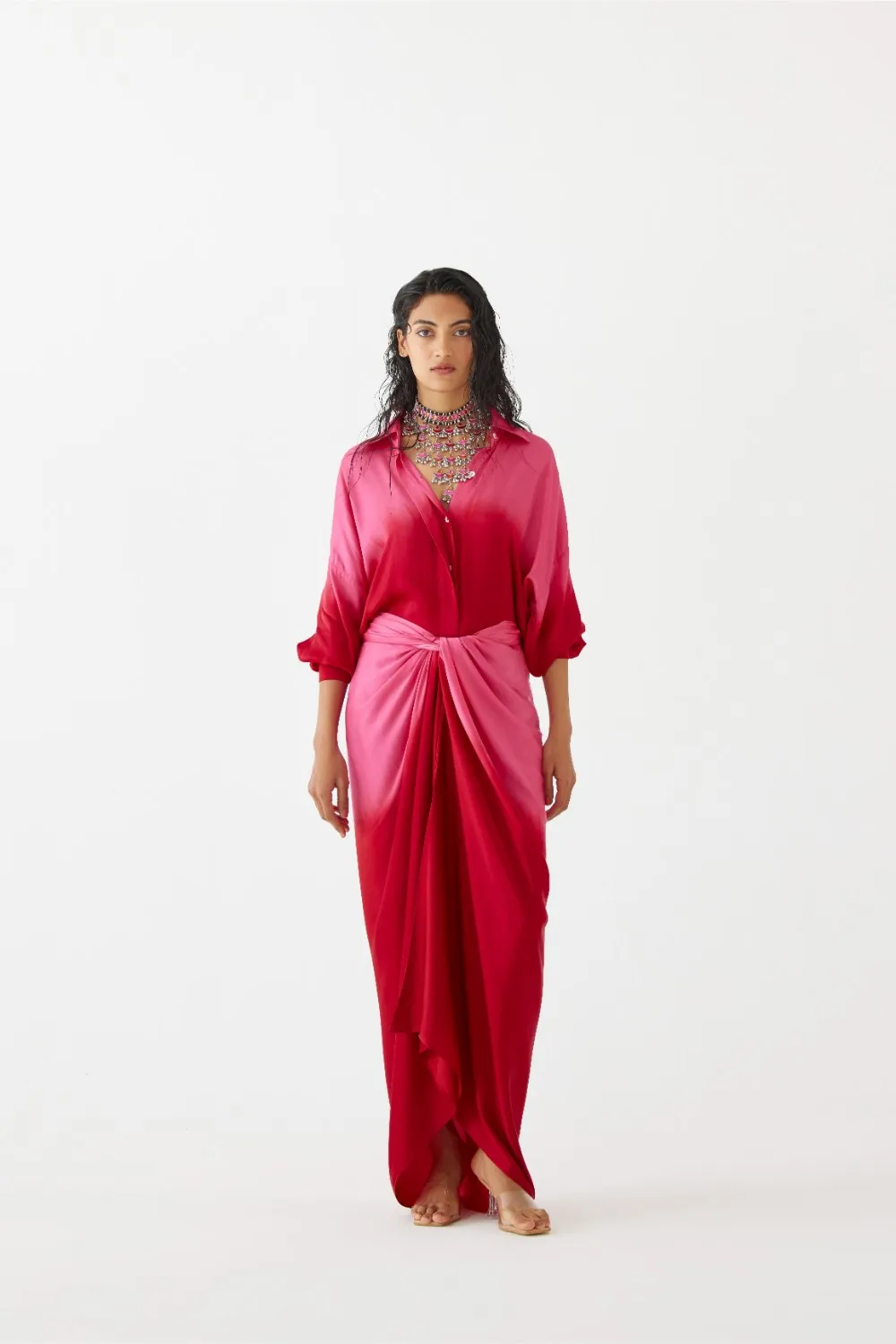 RUBY SHIRT DRAPED DRESS
