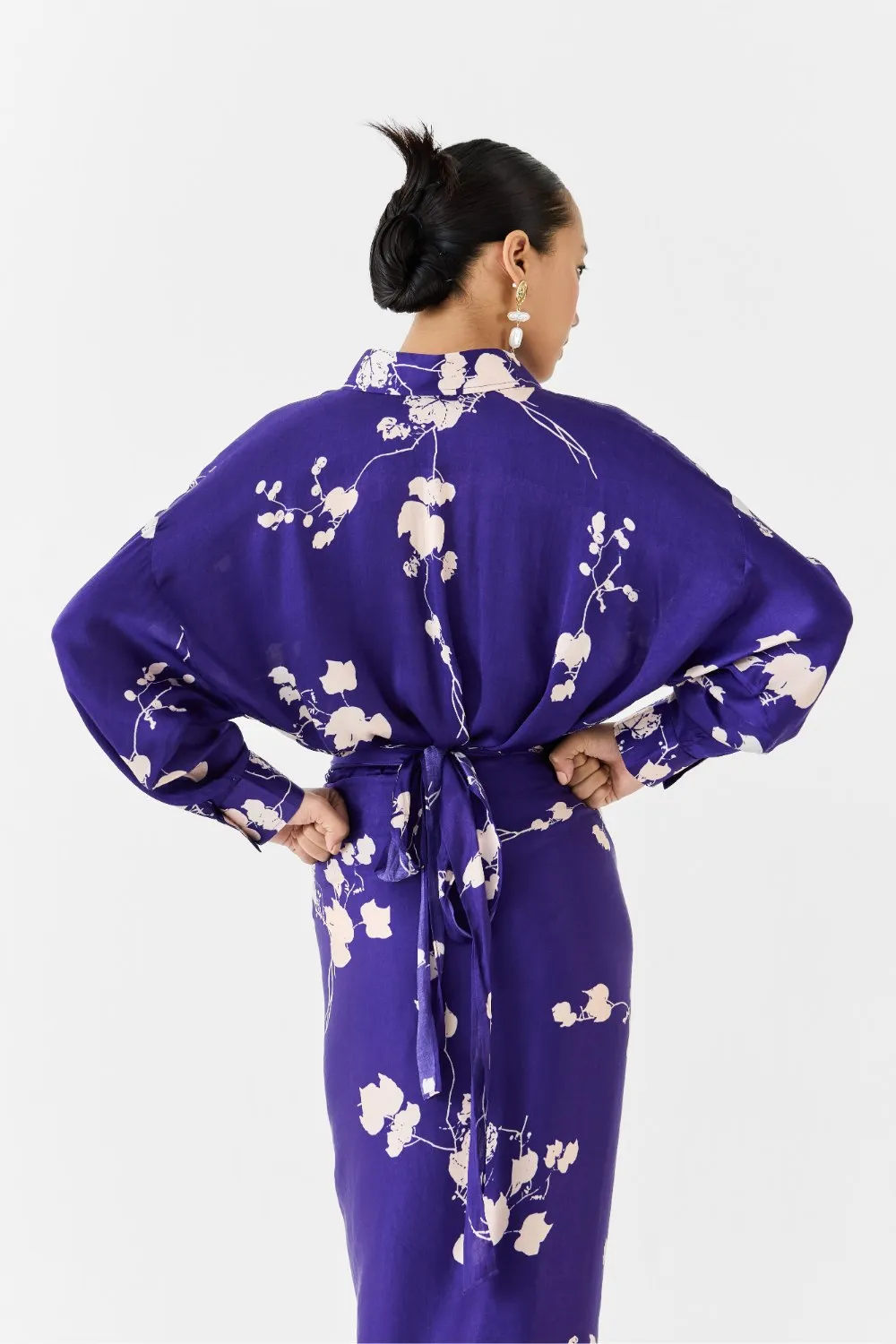 SAKURA DRAPED SHIRT DRESS