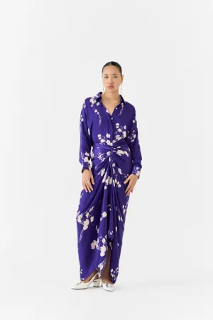 SAKURA DRAPED SHIRT DRESS