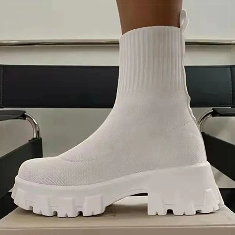 Shoes For Women Sneakers Fashion Platform Sports Shoes Women Casual Sneaker With Heels Sock Casual Shoes White Sneakers Female