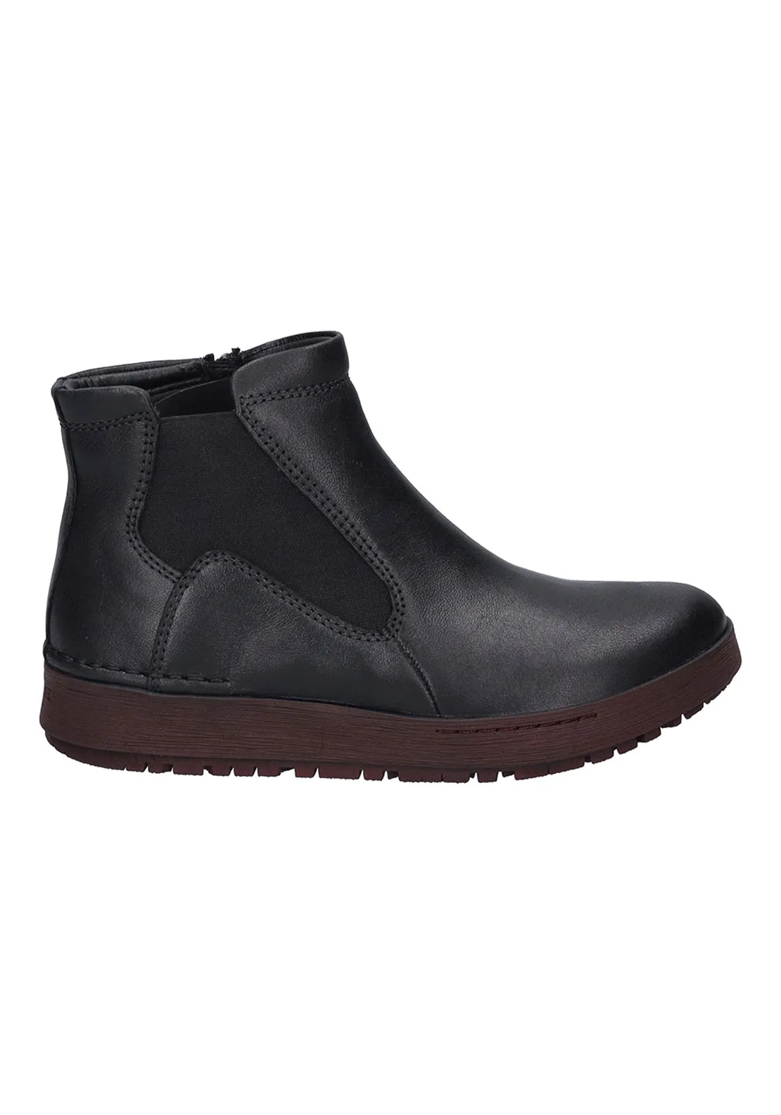 Short  2 Tone Gusset Side Zip Boot - Black / Purple