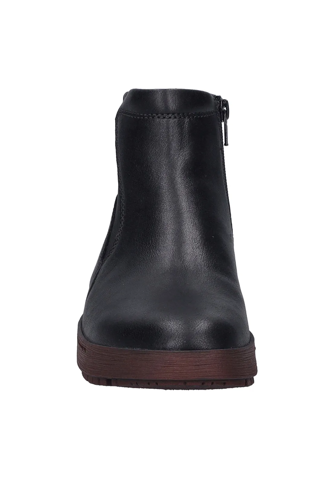 Short  2 Tone Gusset Side Zip Boot - Black / Purple