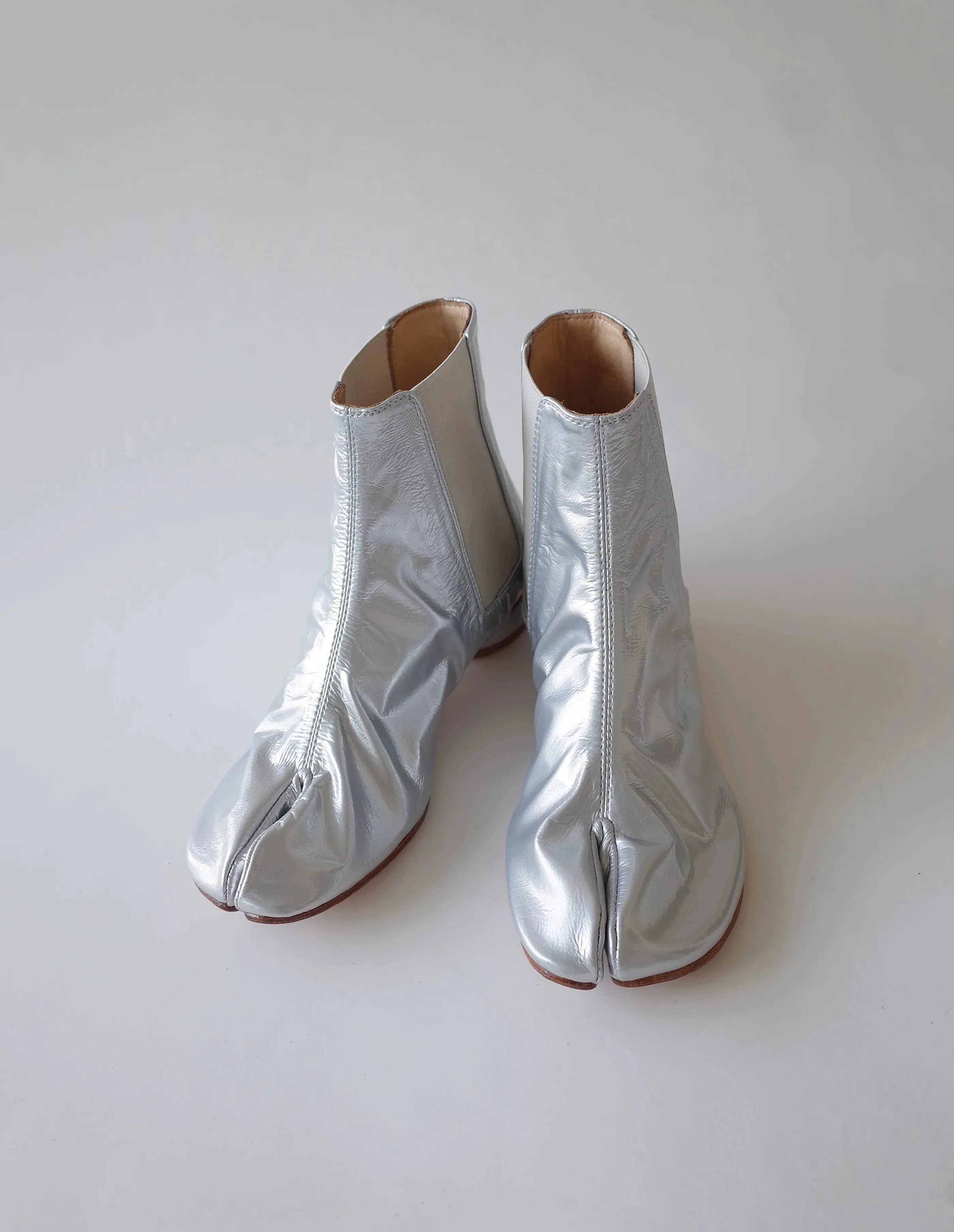 Silver Split-Toe Chelsea Boots