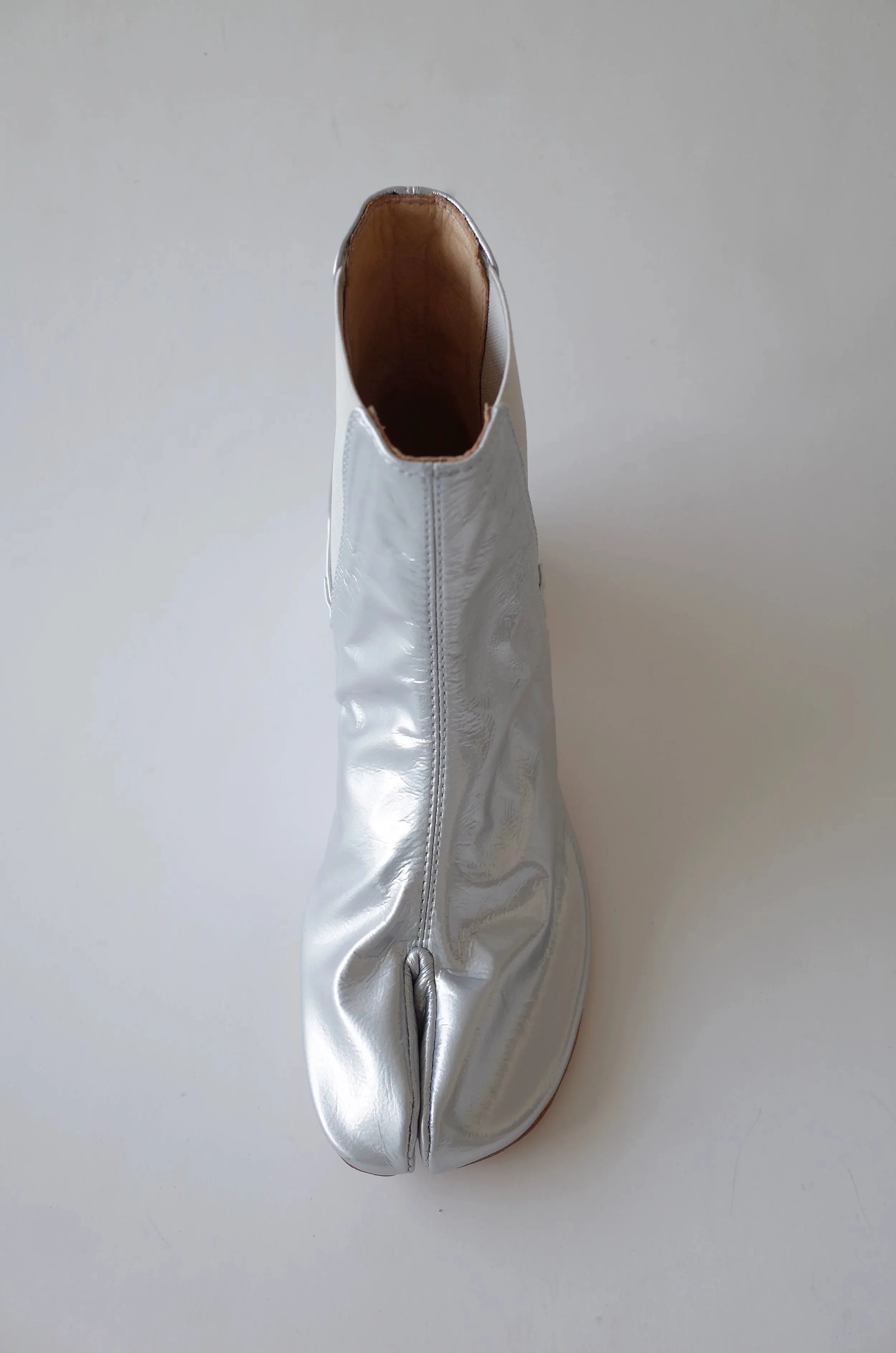 Silver Split-Toe Chelsea Boots
