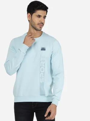 Sky Blue Solid Regular Fit Winter T-Shirt | JadeBlue