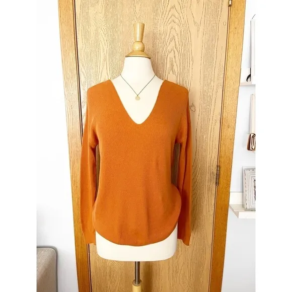 Splendid Waffle Knit Pumpkin Fall Sweater Large