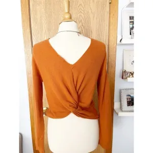 Splendid Waffle Knit Pumpkin Fall Sweater Large