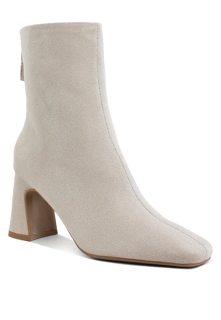 Square Toe Microfiber Ankle Boots By RAG