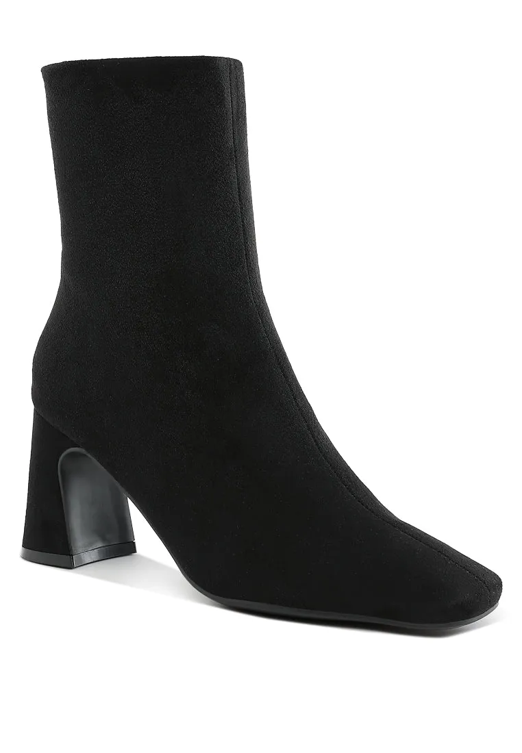 Square Toe Microfiber Ankle Boots By RAG