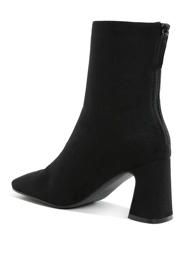 Square Toe Microfiber Ankle Boots By RAG