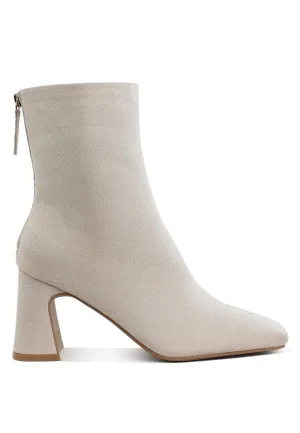 Square Toe Microfiber Ankle Boots By RAG