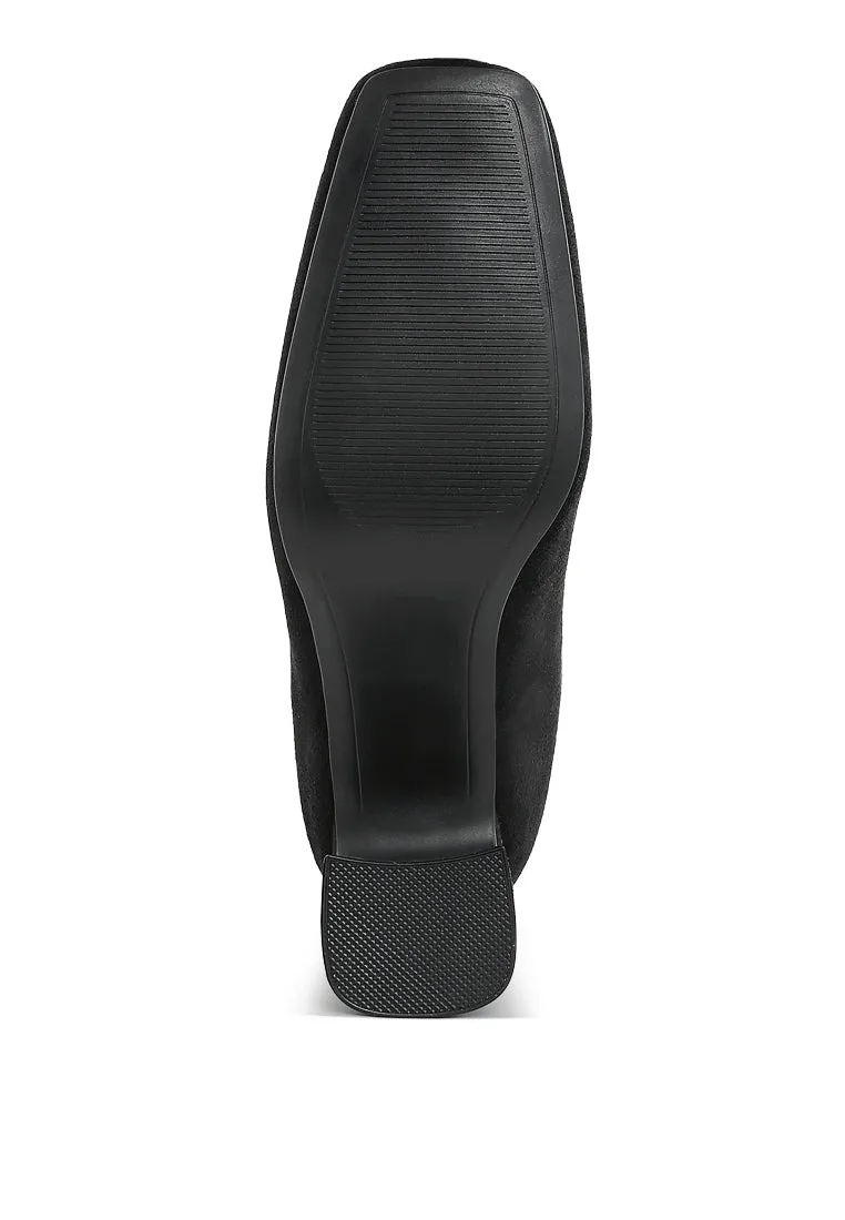 Square Toe Microfiber Ankle Boots By RAG