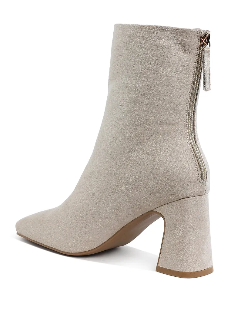 Square Toe Microfiber Ankle Boots By RAG