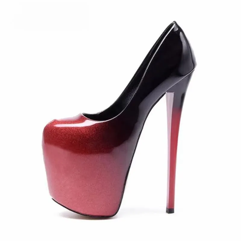 Stiletto Spring Autumn Platforms Shoes Woman 20cm Thin High-Heels
