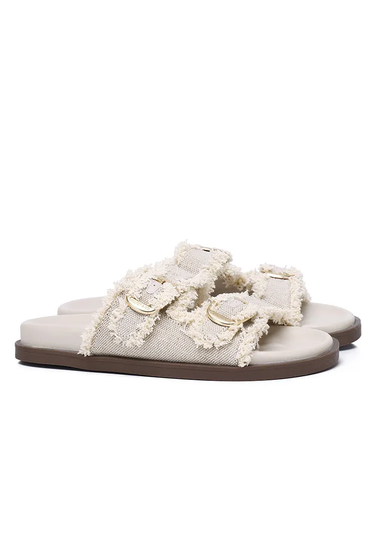 Suleika Buckled Strap Sandals (Beige)