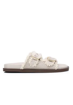 Suleika Buckled Strap Sandals (Beige)