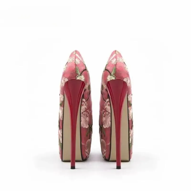 Summer Peep Toe 22cm Thin High Heels Sexy Club Pumps Woman