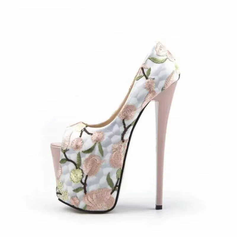 Summer Peep Toe 22cm Thin High Heels Sexy Club Pumps Woman