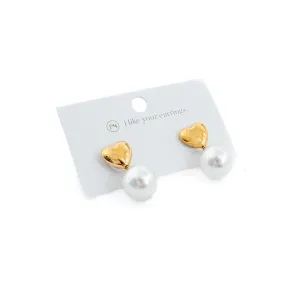 Swipe Right Pearl Heart Earrings *WATERPROOF*