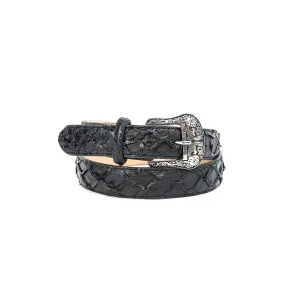 TANNER MARK EXOTIC BELT Monster Fish Black Luxury Belt