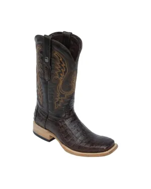 TANNER MARK MEN'S EXOTIC LEATHER Caiman Belly Brown Cowboy Boots
