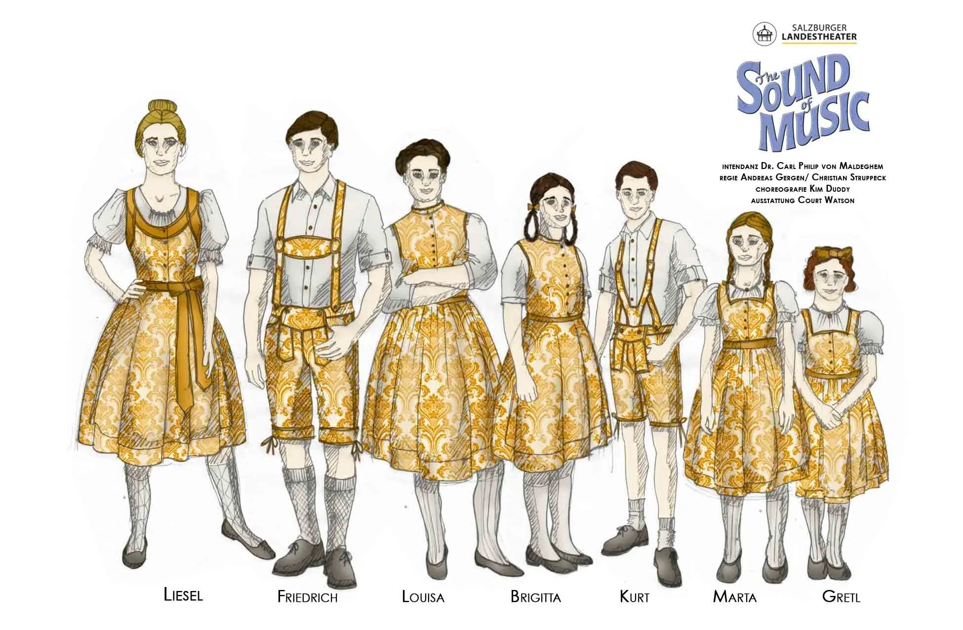 'The Sound Of Music" Von Trapp Children Costumes By Court Watson