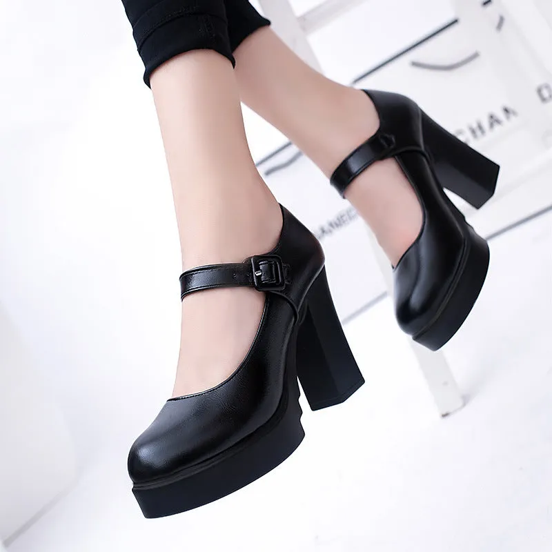 Thick Heel Waterproof Platform High Heels  