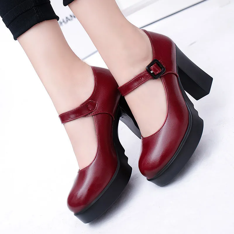 Thick Heel Waterproof Platform High Heels  