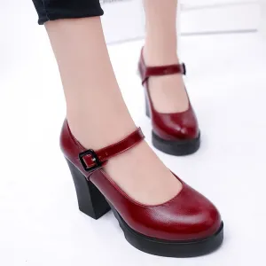 Thick Heel Waterproof Platform High Heels  