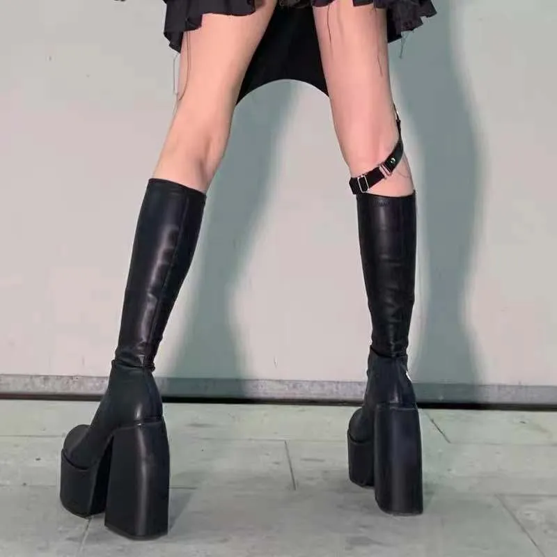 Thick Heels Chunky High Boots