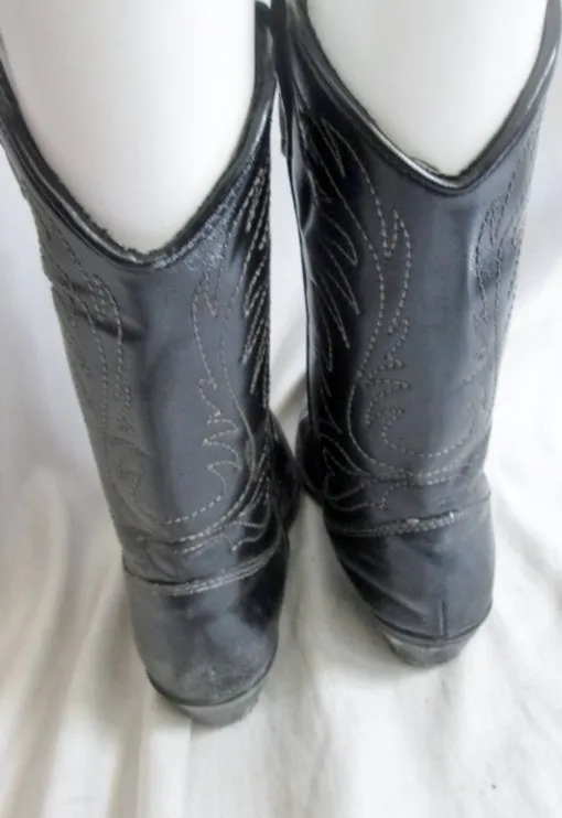 Toddler Baby Infant Boys Girls TKS vegan western cowboy boots BLACK 12 buckaroo shoes