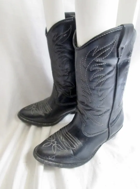 Toddler Baby Infant Boys Girls TKS vegan western cowboy boots BLACK 12 buckaroo shoes