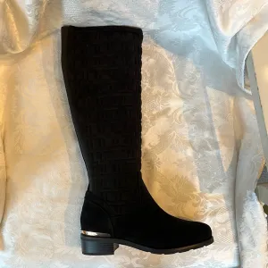 VALDINI NOVELLA BLACK QUILTED SUEDE WATERPROOF BOOT