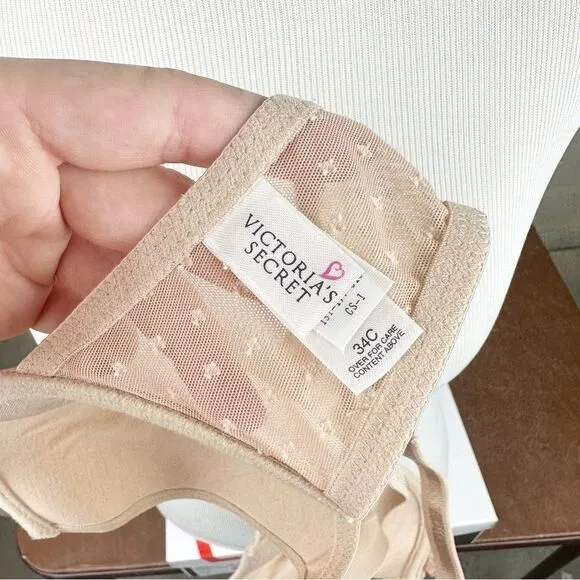 Victorias Secret Vintage 90s Nude Demi Bra NEW 34C