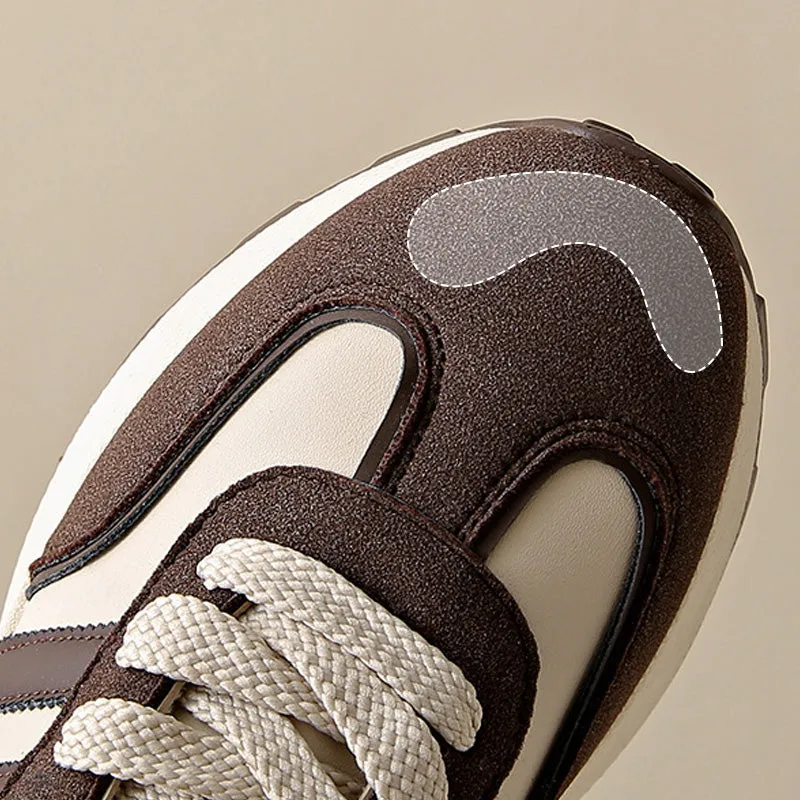 Warm PU Leather Sneakers with Thick Sole