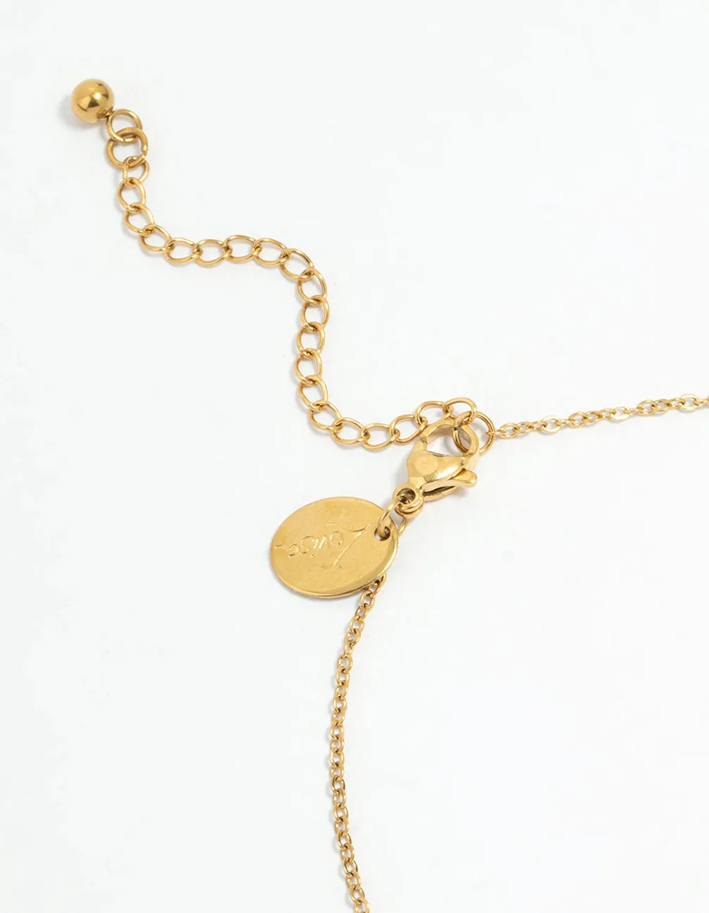 Waterproof Gold Plated Stainless Steel Cubic Zirconia Droplet Anklet