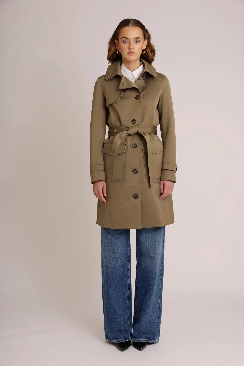 Waterproof Tailored To Fit Trenchcoat  | Light Green