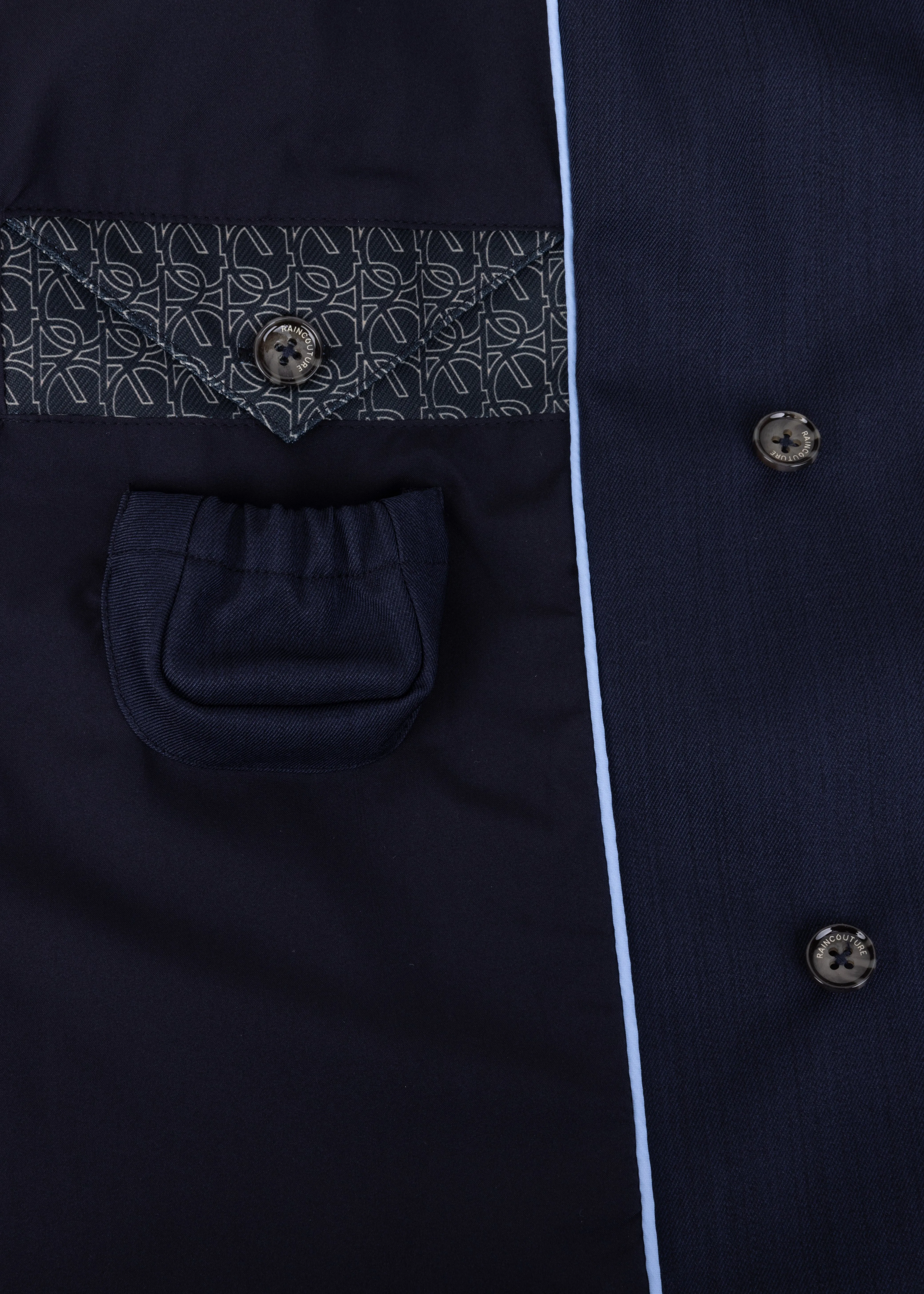Waterproof Tailored To Fit Trenchcoat  | Navy Melange
