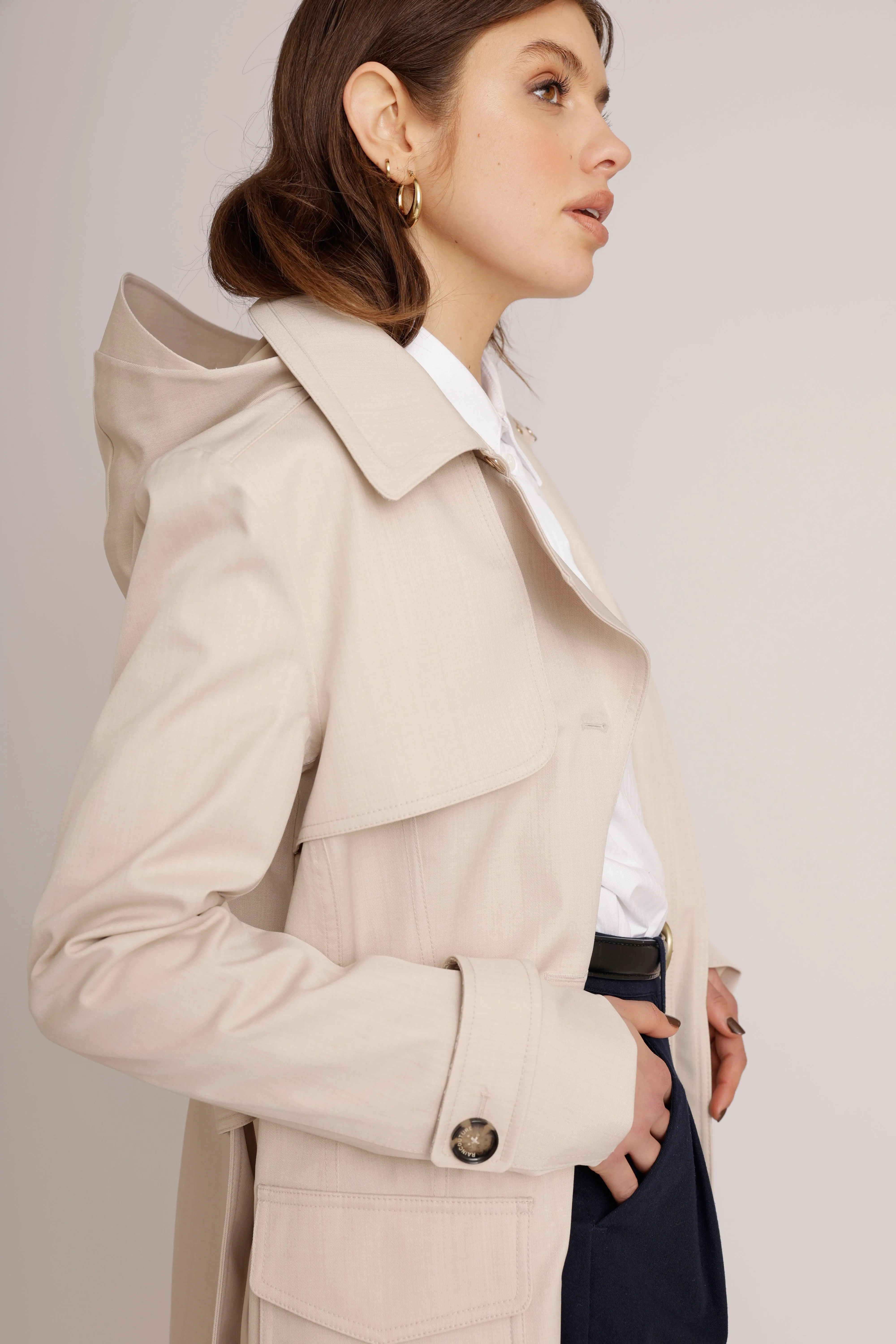 Waterproof Tailored To Fit Trenchcoat  | Sandy Melange